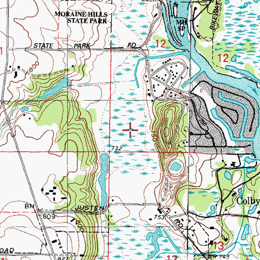 Topographic Map of Indian Ridge Park, IL