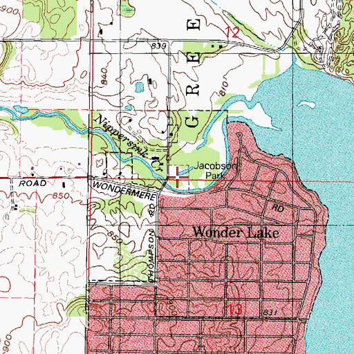 Topographic Map of Jacobson Park, IL
