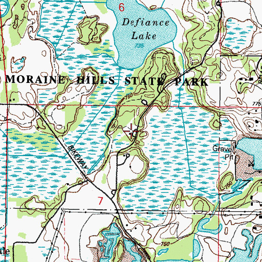 Topographic Map of Kettle Woods Day Use Area, IL
