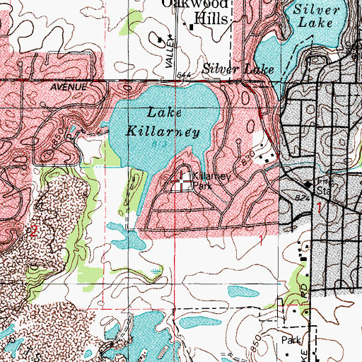 Topographic Map of Killarney Park, IL