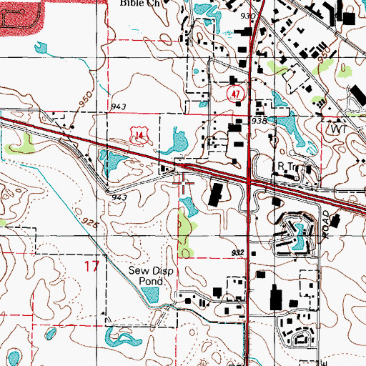 Topographic Map of Kishwaukee Park, IL