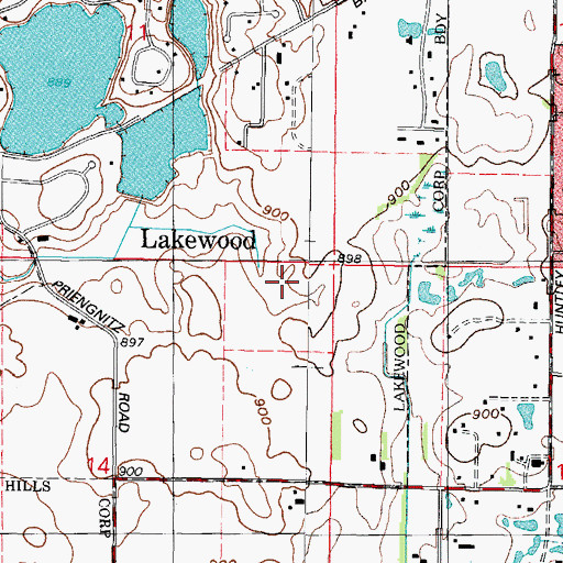 Topographic Map of Lakewood Golf Club, IL