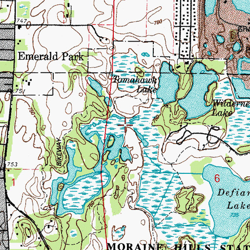 Topographic Map of Leatherleaf Bog, IL