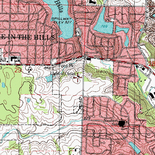 Topographic Map of Light of Christ Lutheran Church, IL