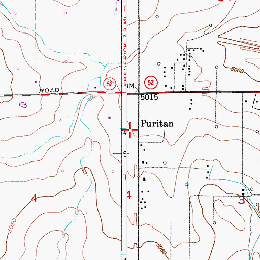 Topographic Map of Puritan, CO