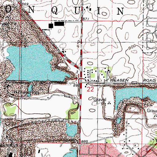 Topographic Map of Lowe School (historical), IL