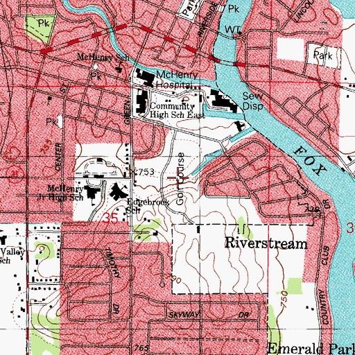 Topographic Map of Mchenry Country Club, IL