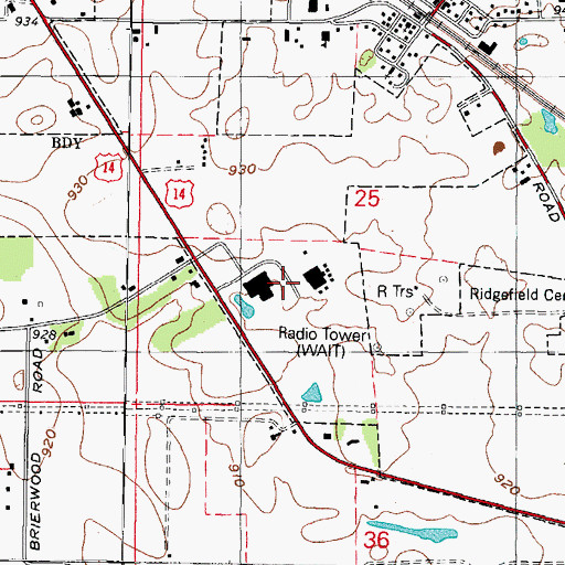 Topographic Map of McHenry County College, IL