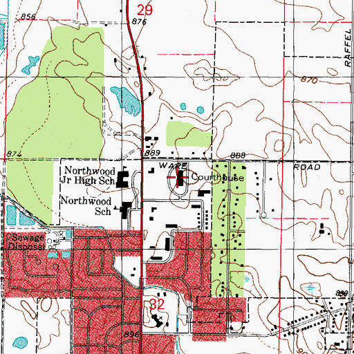 Topographic Map of McHenry County Courthouse, IL