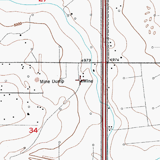 Topographic Map of Shamrock Mine, CO