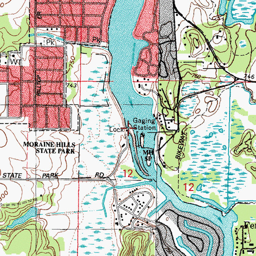 Topographic Map of McHenry Locks, IL