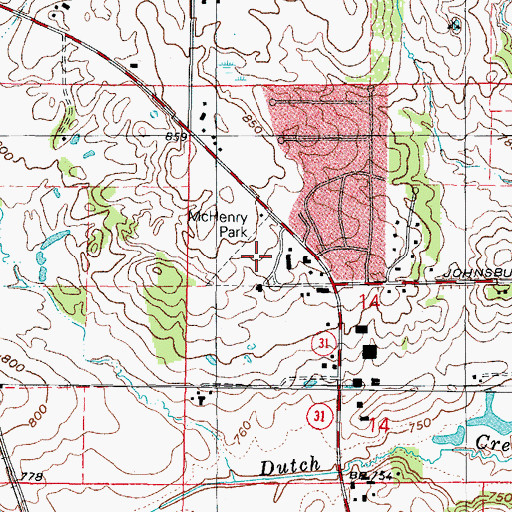 Topographic Map of McHenry Park, IL