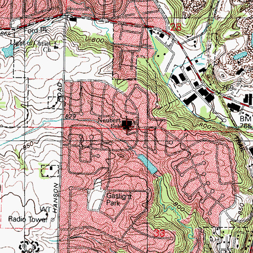 Topographic Map of Kenneth E Neubert Elementary School, IL