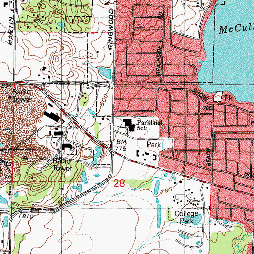 Topographic Map of Parkland Junior High School, IL