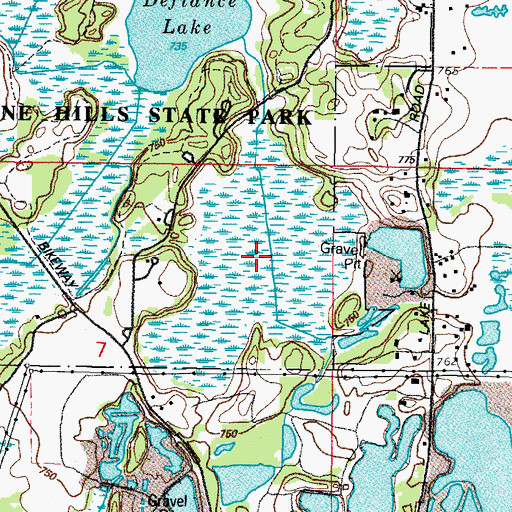 Topographic Map of Pike Marsh, IL