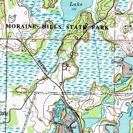 Topographic Map of Pike Marsh Day Use Area, IL
