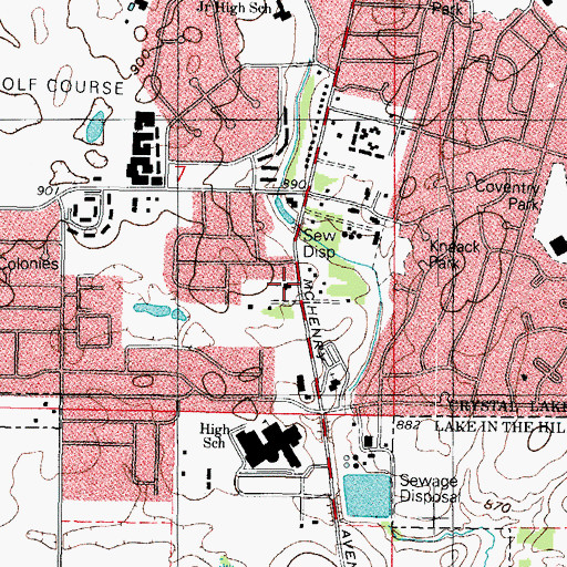 Topographic Map of Prince of Peace Lutheran Church, IL