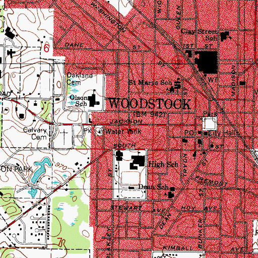 Topographic Map of Saint Anns Episcopal Church, IL