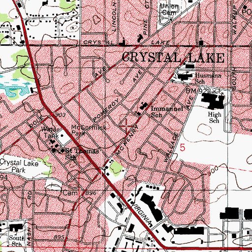 Topographic Map of Saint Mary Episcopal Church, IL
