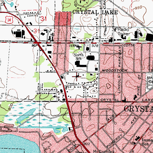 Topographic Map of Saint Pauls United Church of Christ, IL