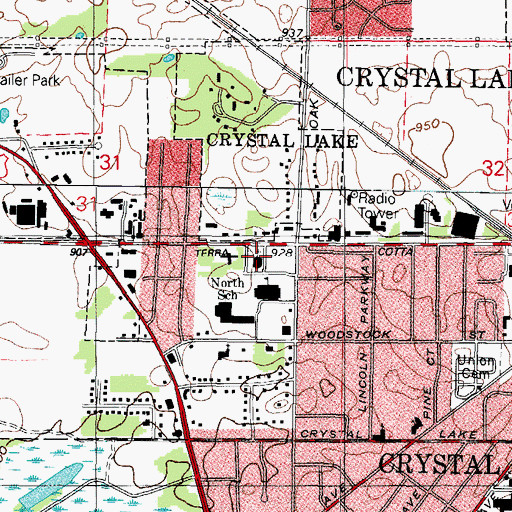 Topographic Map of Saint Thomas the Apostle Catholic Church, IL