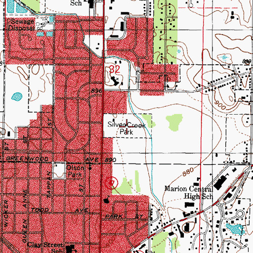 Topographic Map of Silver Creek Park, IL