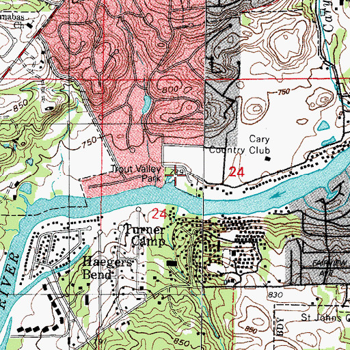 Topographic Map of Trout Valley Park, IL