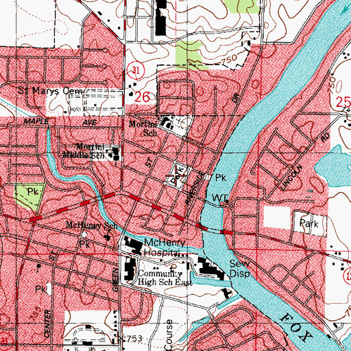 Topographic Map of Vietnam Memorial Park, IL