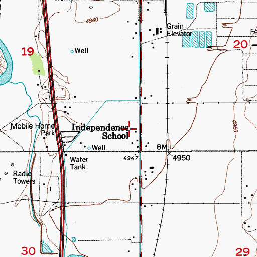Topographic Map of Independence School, CO