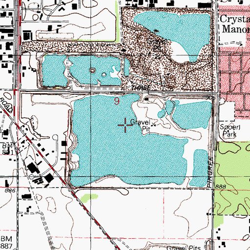 Topographic Map of Vulcan Lakes, IL