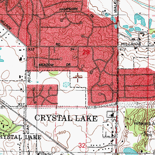 Topographic Map of Walkup Woods Park, IL