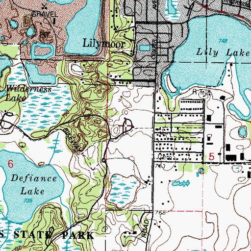 Topographic Map of Whitetail Prairie Day Use Area, IL