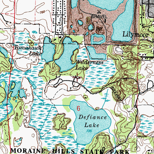 Topographic Map of Wilderness Lake Day Use Area, IL