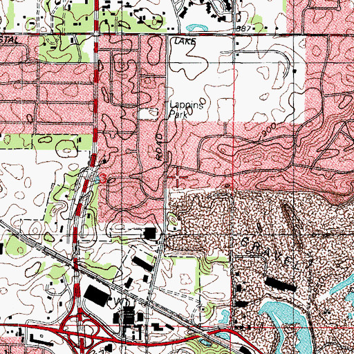 Topographic Map of Windwood Park, IL
