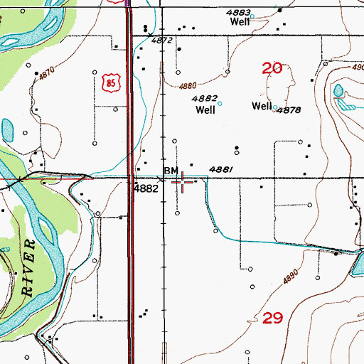 Topographic Map of Porter School, CO