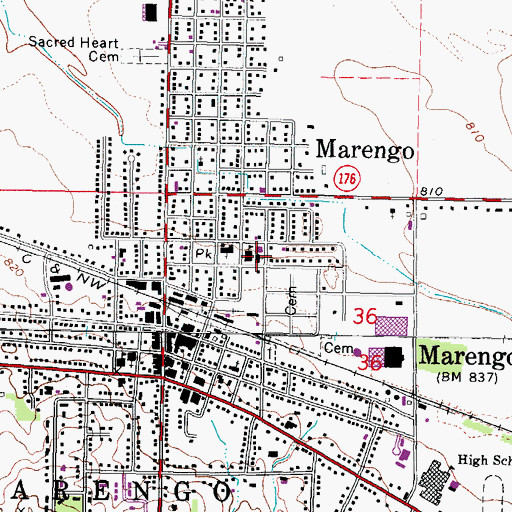 Topographic Map of Zion Lutheran Church, IL