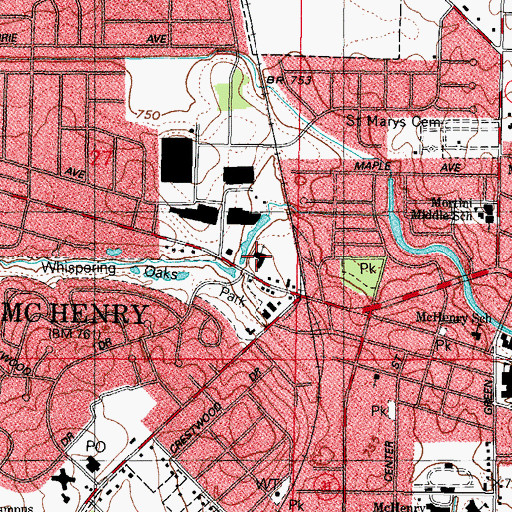 Topographic Map of Zion Lutheran Church, IL