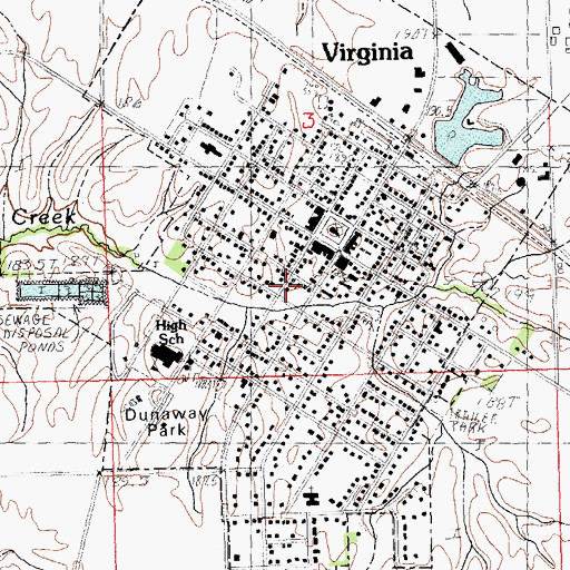 Topographic Map of First Baptist Church, IL