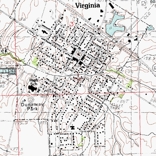 Topographic Map of First Presbyterian Church, IL