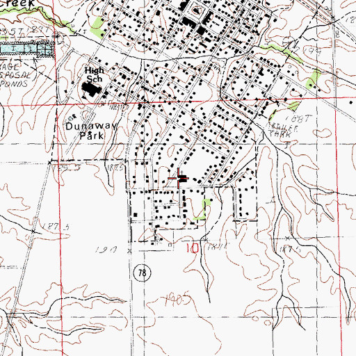Topographic Map of Virginia United Methodist Church, IL