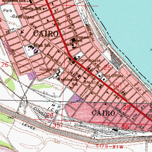 Topographic Map of Bennett Elementary School, IL
