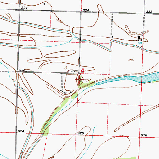 Topographic Map of Dogtooth Bend Mounds, IL