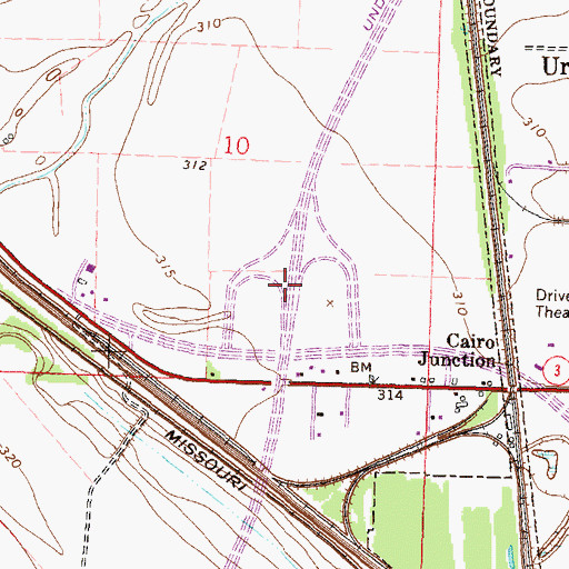 Topographic Map of Interchange 1, IL