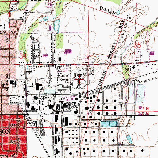 Topographic Map of New Robinson Cemetery, IL
