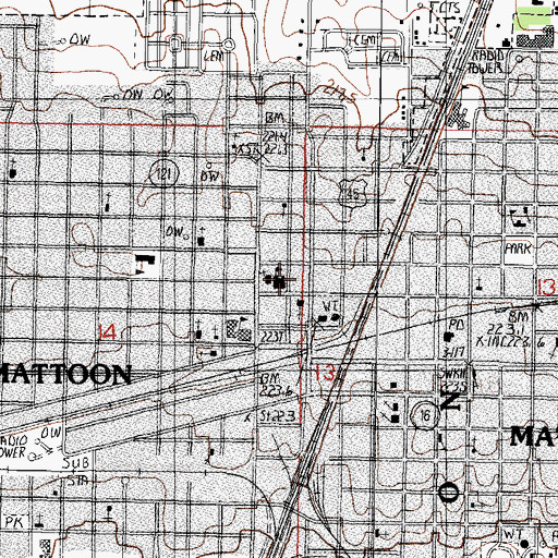 Topographic Map of Saint Marys School, IL