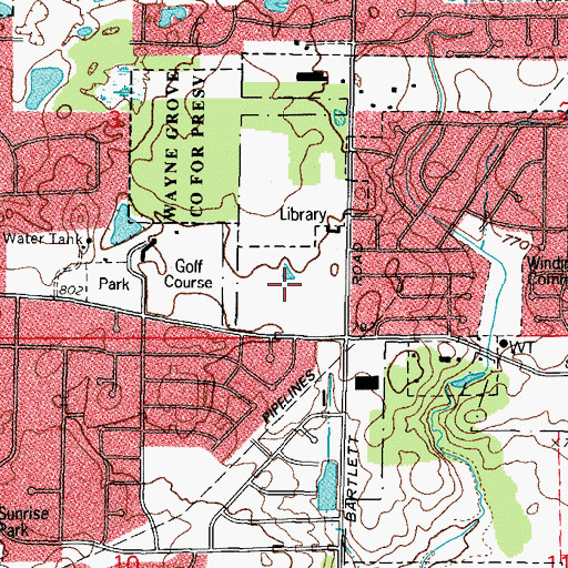 Topographic Map of Apple Orchard Park, IL