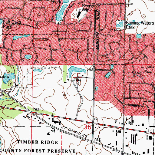 Topographic Map of Morton Park, IL