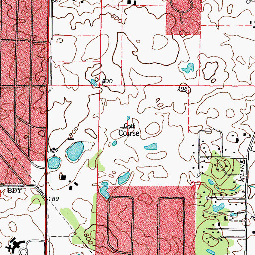 Topographic Map of Saint Andrews Golf Course, IL