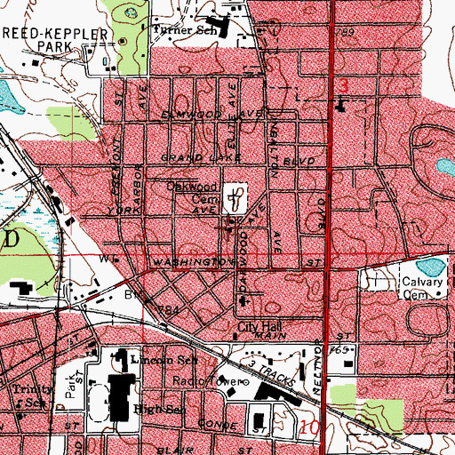 Topographic Map of Saint Mary School, IL