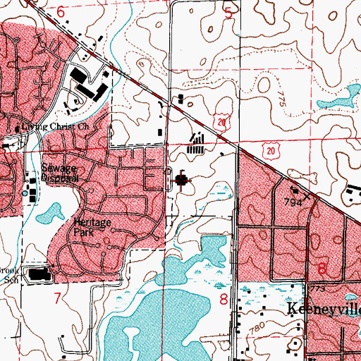 Topographic Map of Spring Wood Middle School, IL